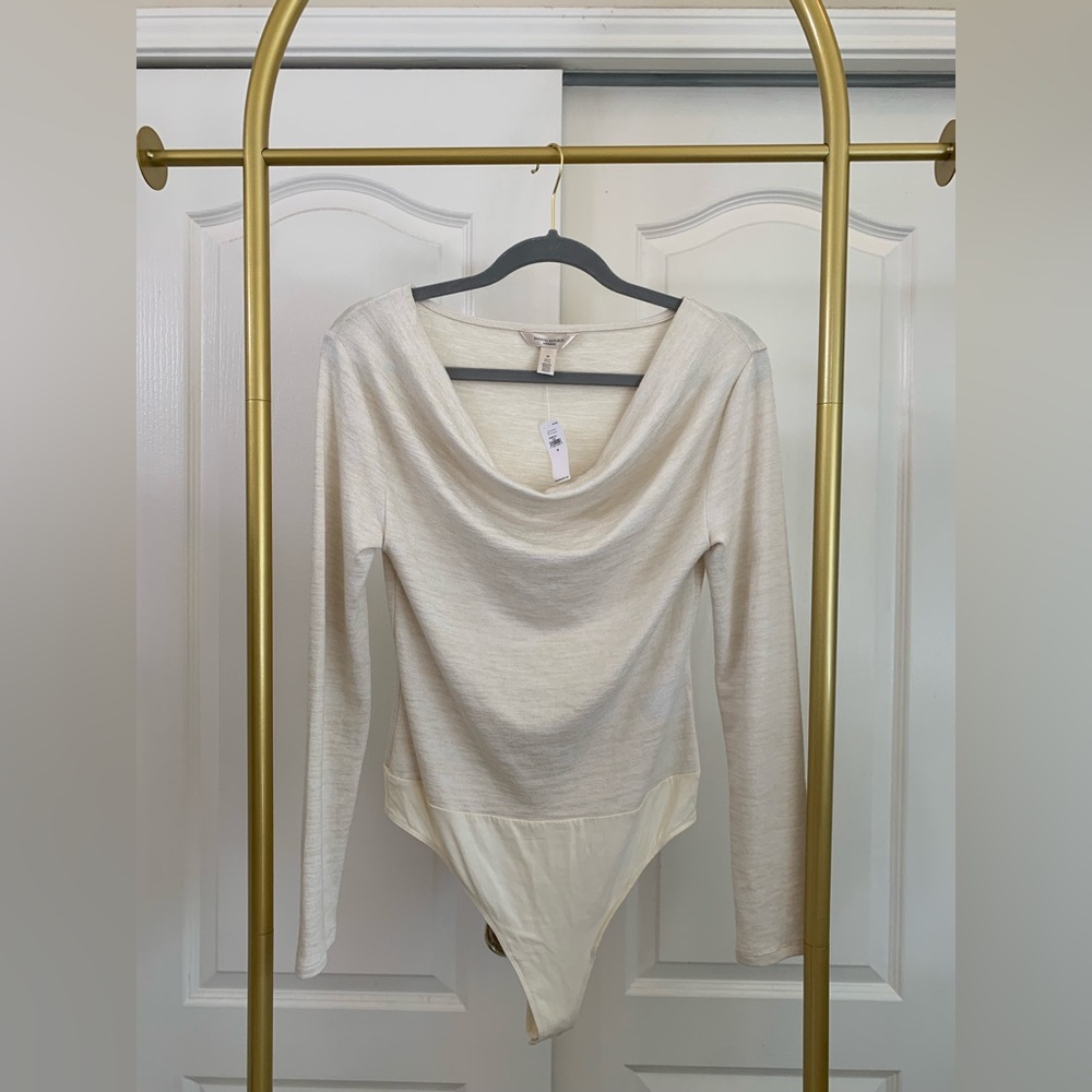 Banana Republic Cream Long Sleeve Bodysuit